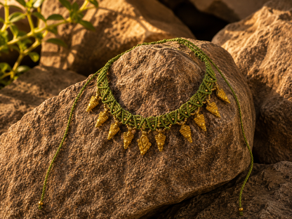 Golden dune choker- Green