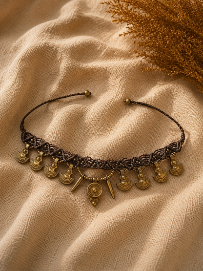 Brown charm anklet
