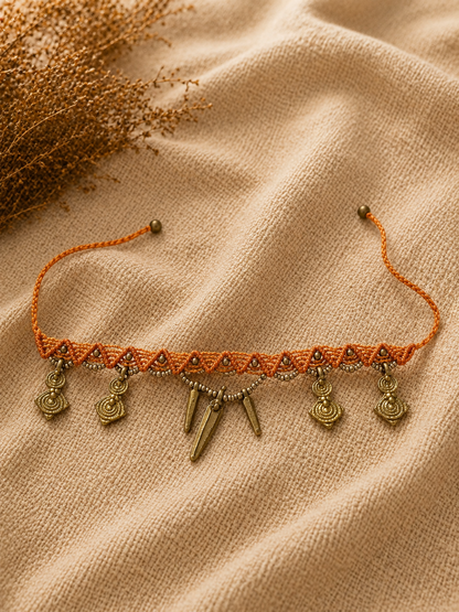 Orange charm anklets