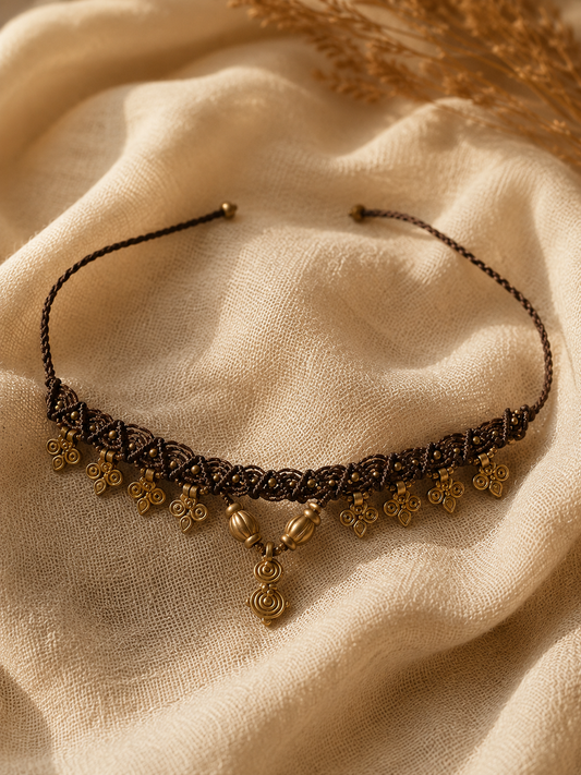 Brown charm anklet